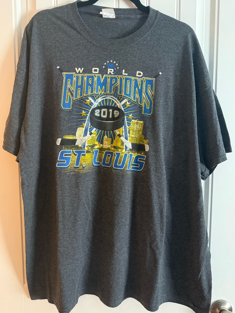 St. Louis Blues Gray "World Champions 2019 St. Louis" Graphic Tee